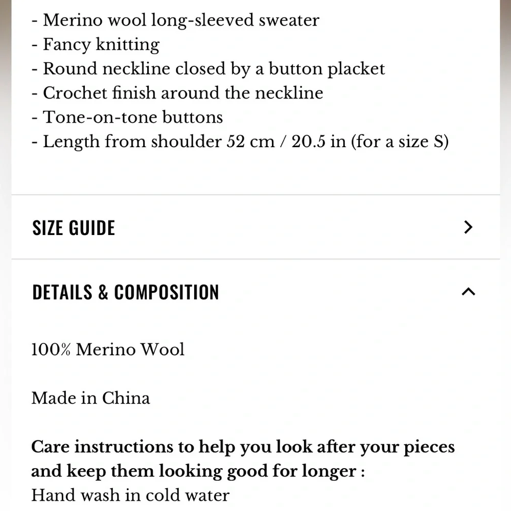 NWOT sezane alexa jumper ecru size small - Picture 16 of 16